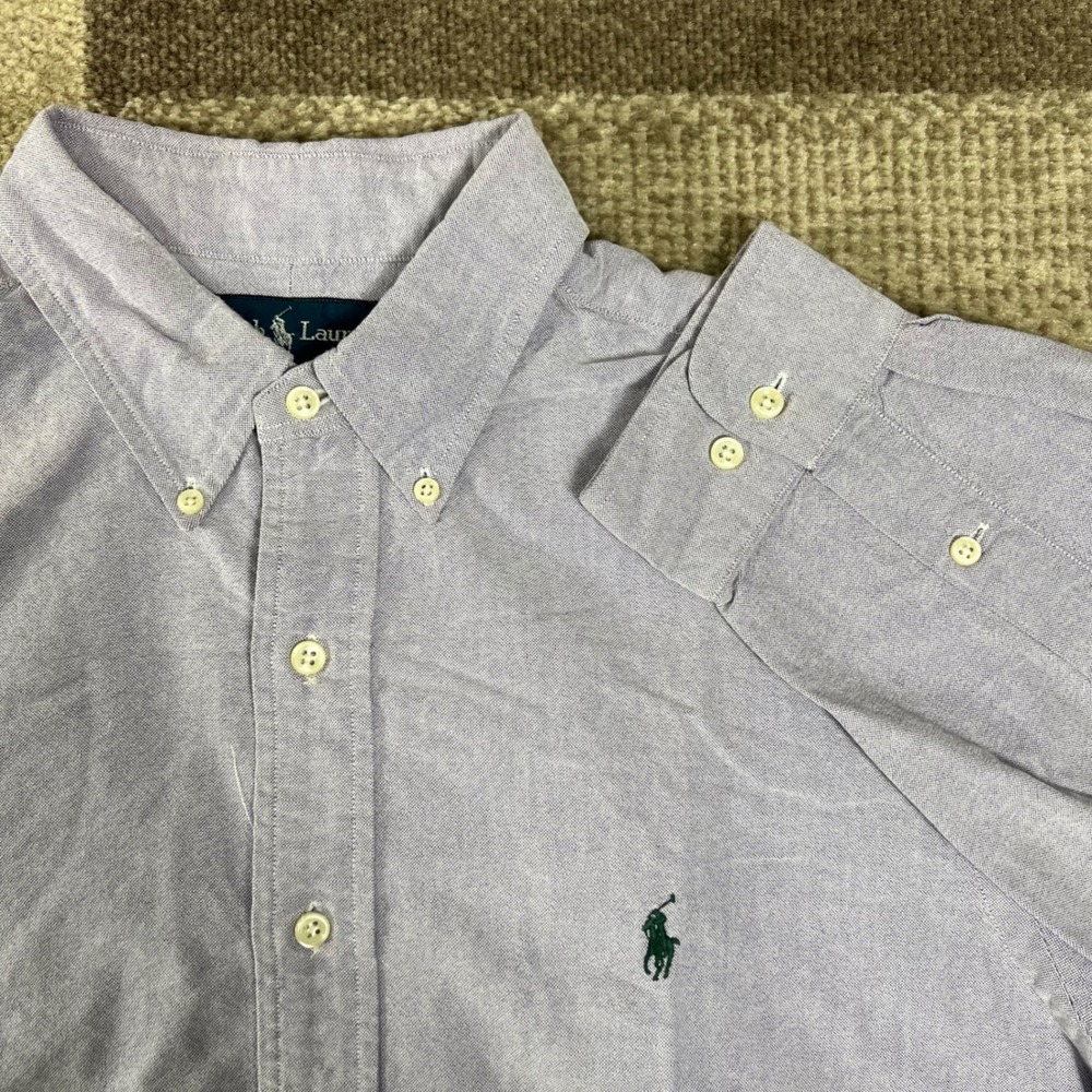 Polo Ralph Lauren Mens Classic Fit Oxford Shirt Purple 17 36/37 XL Button Down